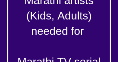 Marathi artists (Kids, Adults) needed for Marathi TV serial