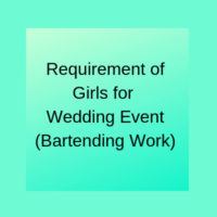 part time job of bartending work at wedding girls