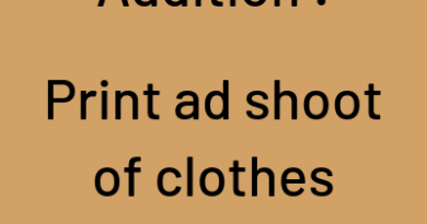 Audition Print ad shoot of clothes wear