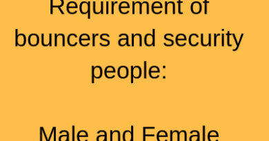 Requirement of bouncers and security people Male and Female
