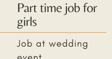 part time job for girls wedding event