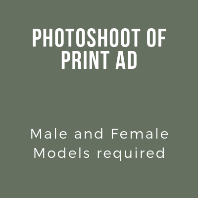 photoshoot of print ad male female models