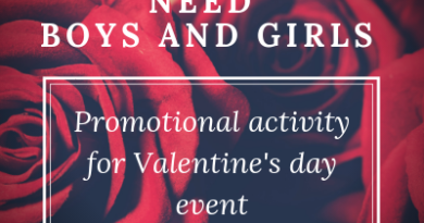 Promotional activity for Valentine's day event boys and girls