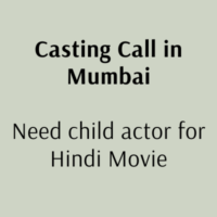 Child actor casting call for Hindi movie in mumbai