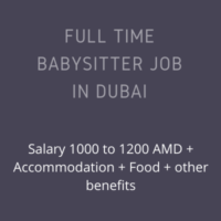Full time babysitter job in Dubai