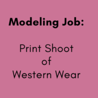 modeling job Print Shoot of Western Wear
