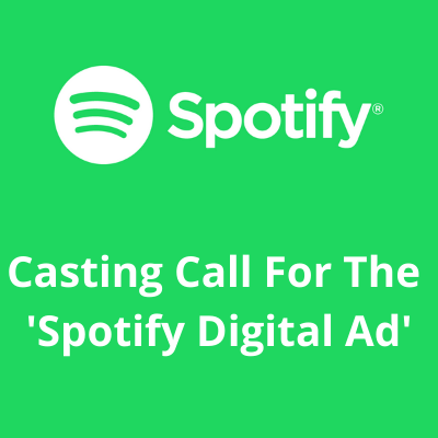 Casting call for the 'Spotify Digital' ad from AS Casting