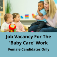 Job vacancy for the 'Baby Care' work