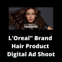 L'Oreal brand hair product digital ad shoot