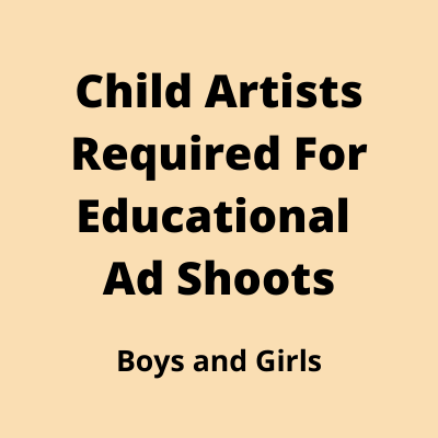 Child artists for educational ad shoots