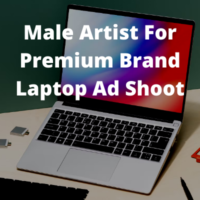 Male artist for premium brand laptop ad shoot