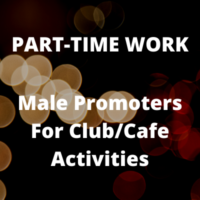 Male promoters for clubcafe activities