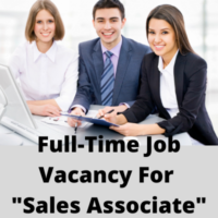 Full-time job vacancy for Sales Associate