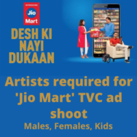 Artists required for 'Jio Mart' TVC ad shoot