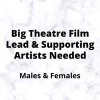 Big theatre film lead & supportive artists needed