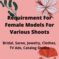 Requirement for female models for vsrious shoots