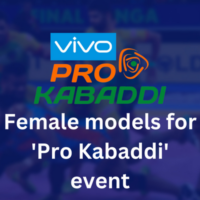 Female models for 'Pro Kabaddi' event