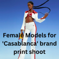 Models for 'Casablanca' brand print shoot
