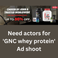 Need actors for 'GNC whey protein' ad shoot
