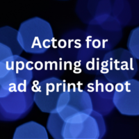 Actors for upcoming digital ad & print shoot