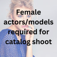 Female actorsmodels required for catalog shoot