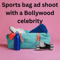 Sports bag ad shoot with a Bollywood celebrity