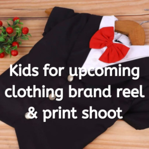 Kids for upcoming clothing brand reel & print shoot