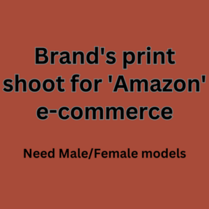 Brand's print shoot for 'Amazon' e-commerce