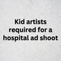 Kid artists required for hospital ad shoot