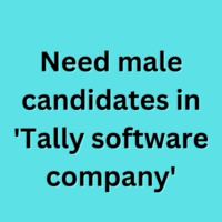 Need male candidates in 'Tally software company'