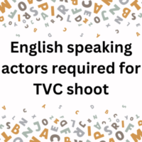 English speaking actors required for TVC shoot
