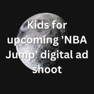 Kids for upcoming 'NBA Jump' digital ad shoot