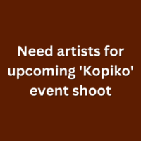 Need artists for upcoming 'Kopiko' event shoot