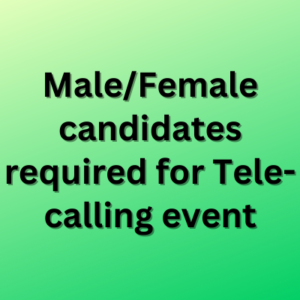 MaleFemale candidates required for Tele-calling event
