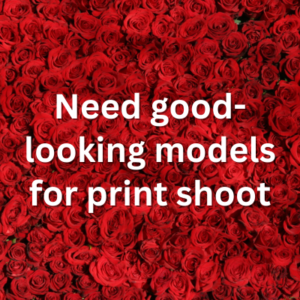Need good-looking models for print shoot
