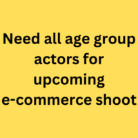 Need actors for upcoming e-commerce shoot