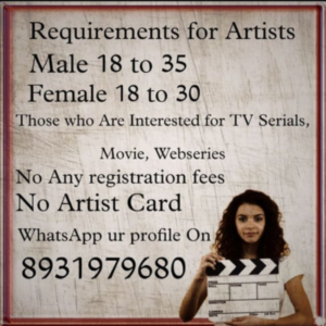 Actors required for web series TV Serial shoots