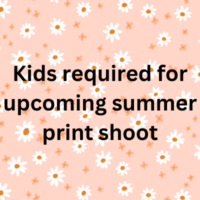 Kids required for upcoming summer print shoot