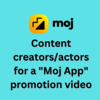 Content creatorsactors for a Moj App promotion video