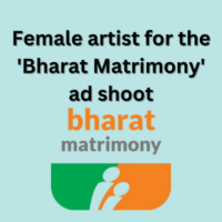 Female artist for the 'Bharat Matrimony' ad shoot