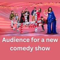 Audience for a new comedy show, 'Pati, Patni Aur Panga'