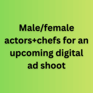 Malefemale actors+chefs for an upcoming digital ad shoot